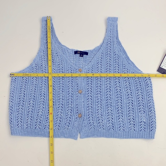 Frye Knit Tank Top XL Slate Blue Button Up New NWT - Picture 9 of 11